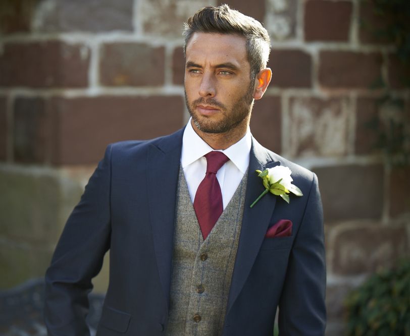 Man in a slim fitted suit